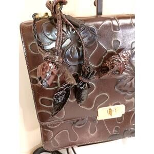 Rare Brahmin Brown Umbria Bag w/double Rose Tassel